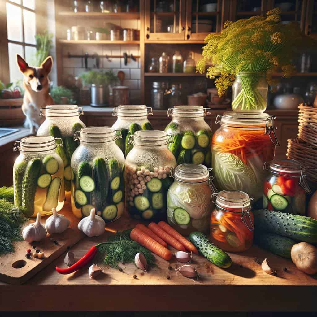 Fermenting vegetables for beginners kitchen scene.