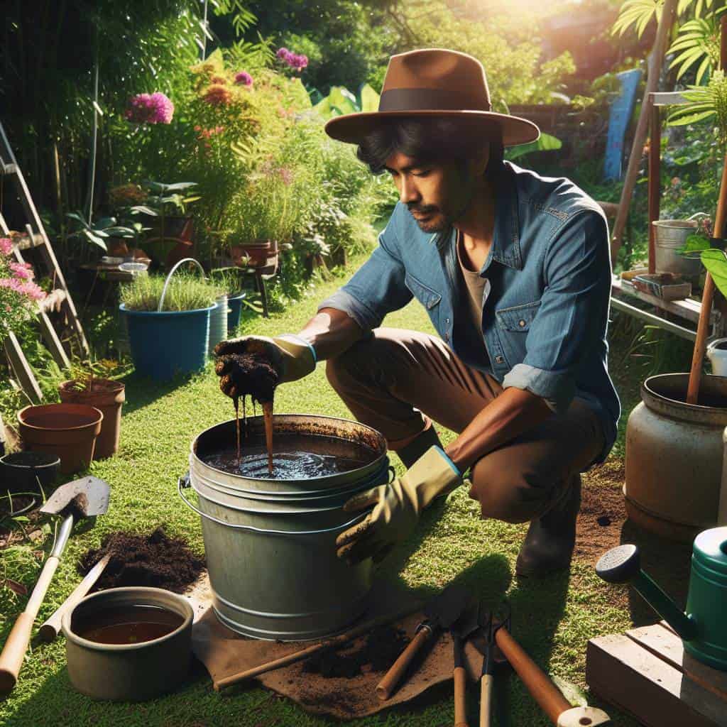 How to make compost tea in garden.