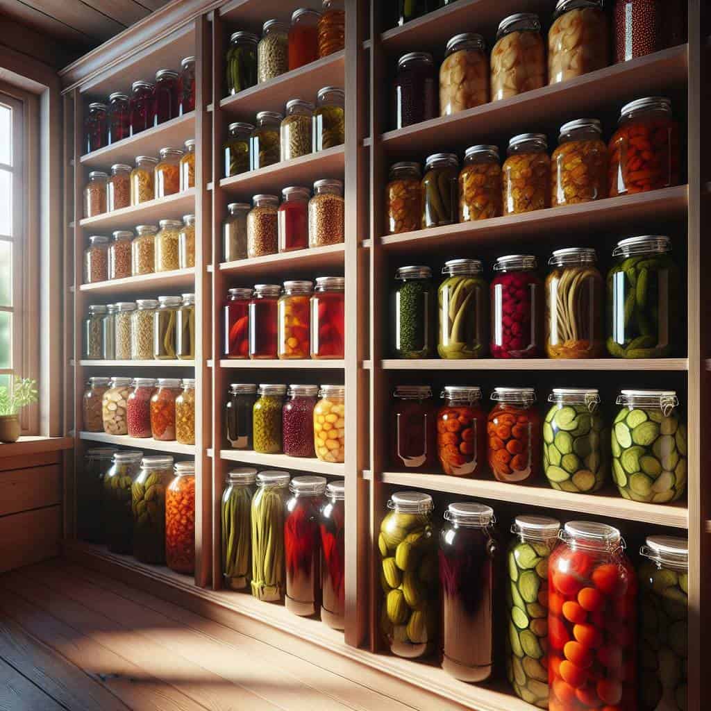 How to organize your canning shelves effectively.