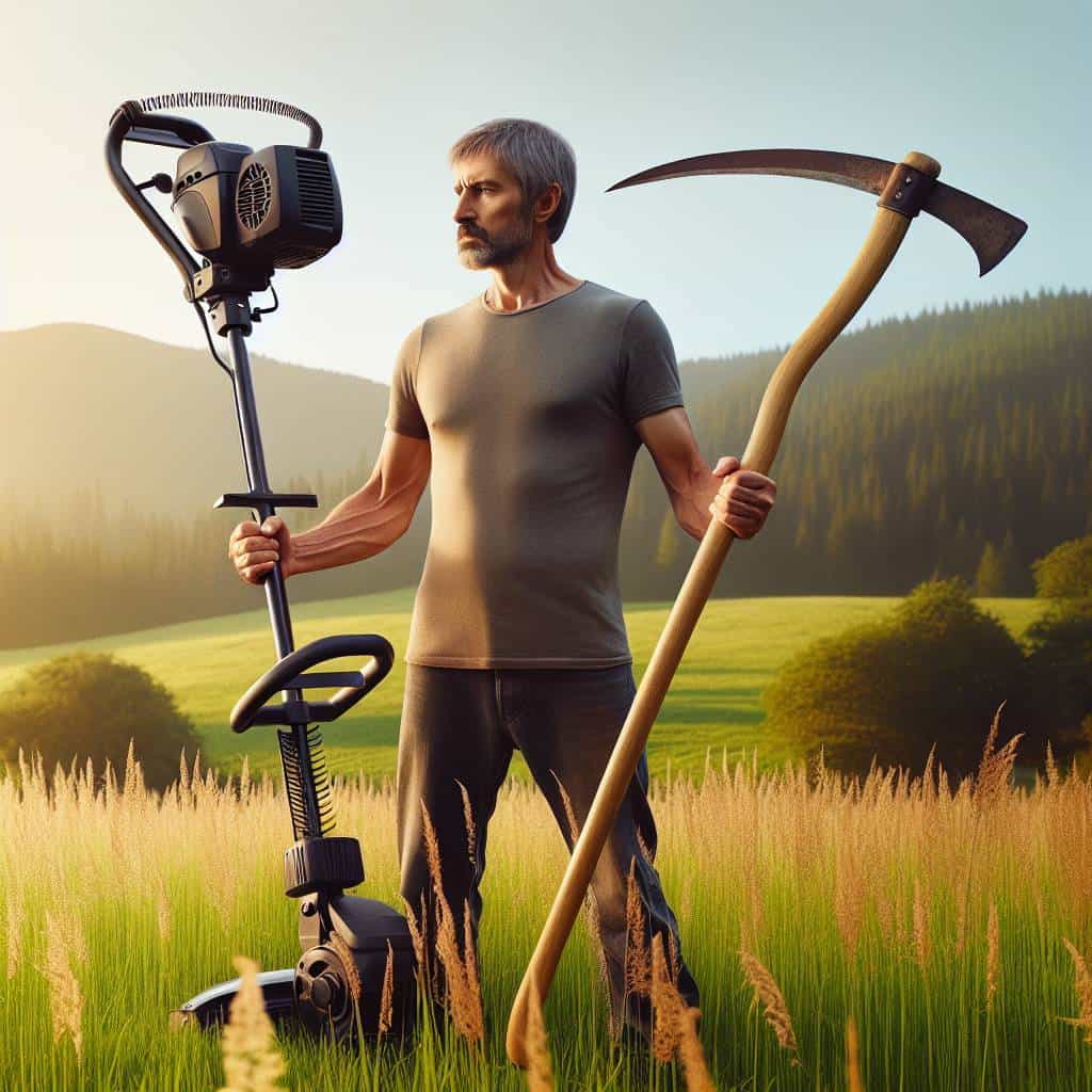 Scythe vs string trimmer (weed wacker) comparison