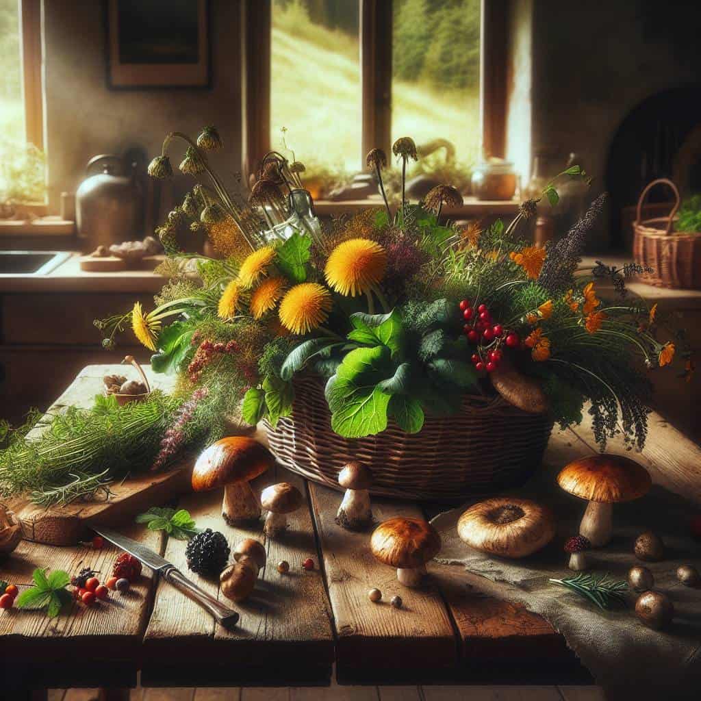 The best recipes using foraged ingredients display.