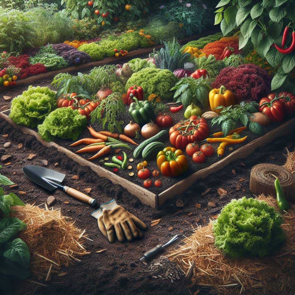 Using mulch in the vegetable garden thriving.