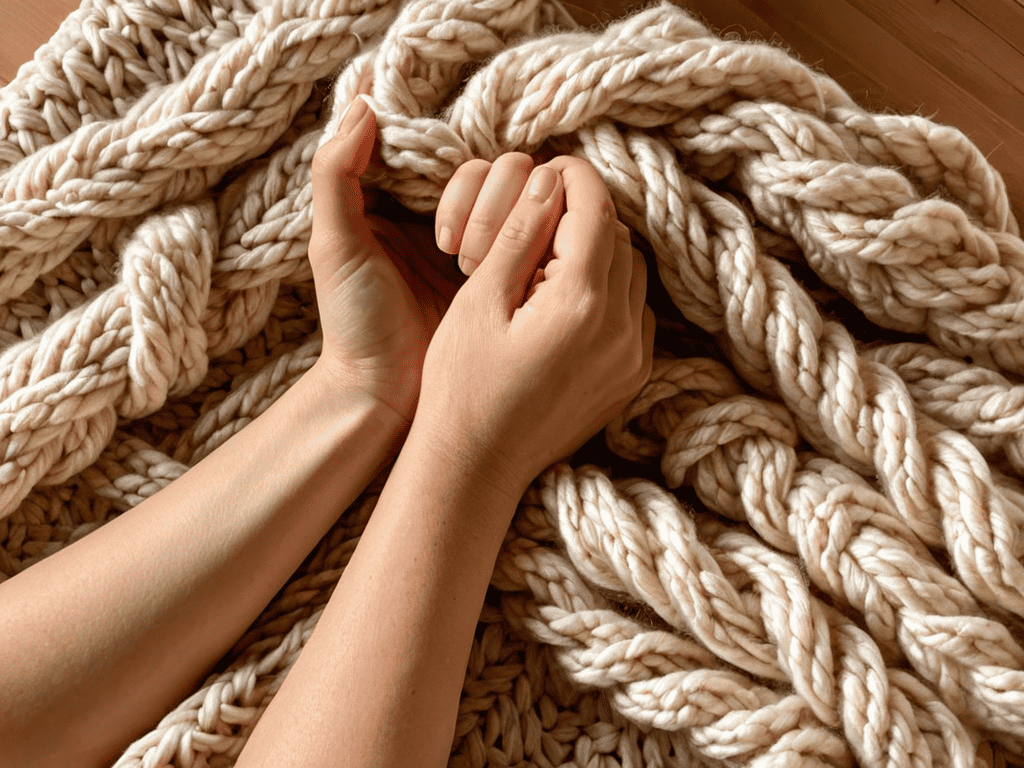 Arm Knitting Blanket