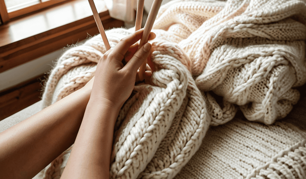 Arm Knitting Blanket