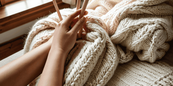 Arm Knitting Blanket