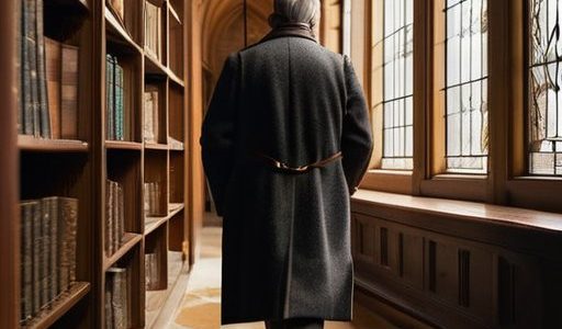 Student strolling, embodying Dark academia intellectualism