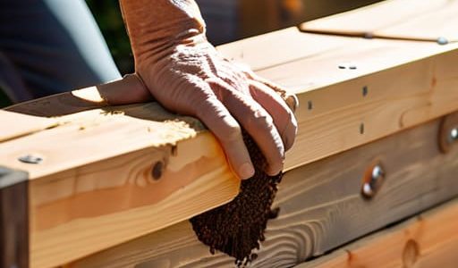 Building a raised bed from scrap timber.